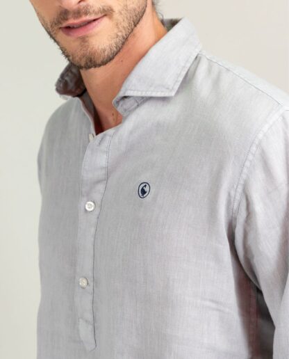 Camisa El Ganso Lino Polera Gris - Imagen 6