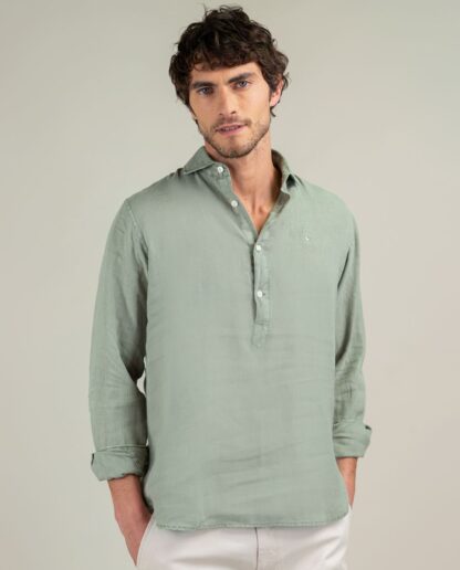 Camisa El Ganso Lino Polera Verde